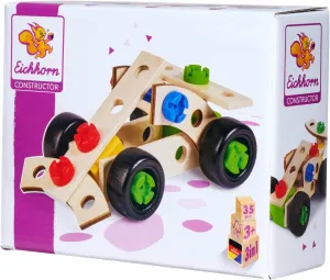 Constructor Racing Car, Versatile Wooden Toy, 35 Pieces, 3 Different Constructions, 100% FSC Certified Beech Wood, from 3 Years