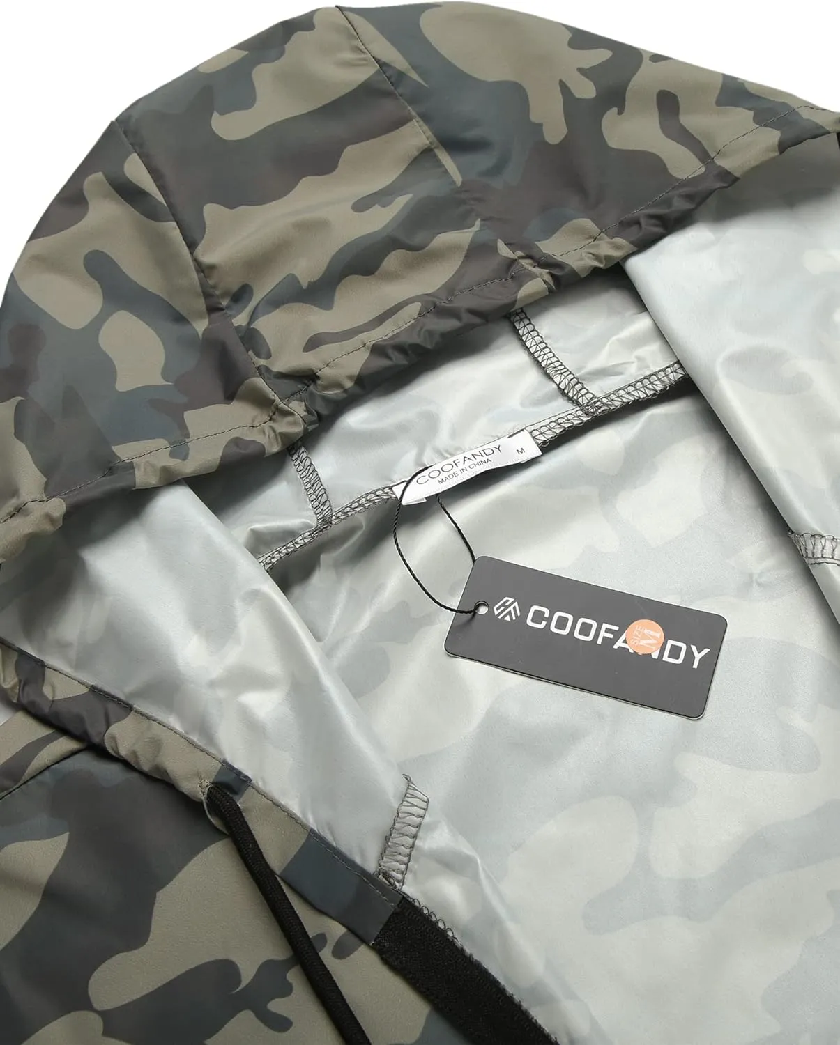 COOFANDY Mens Packable Rain Jacket Lightweight Waterproof Raincoat with Hood Outdoor Rain Gear Travel Hiking Cycling
