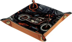 Cool Motorcycle Theme Stacking Jewelry Organizer Trays, Small Drawer Organizer Tray for Jewelry, Bracelets, Earrings, Rings, Convenient and Stylish Storage, 20.5x20.5cm, snh-001