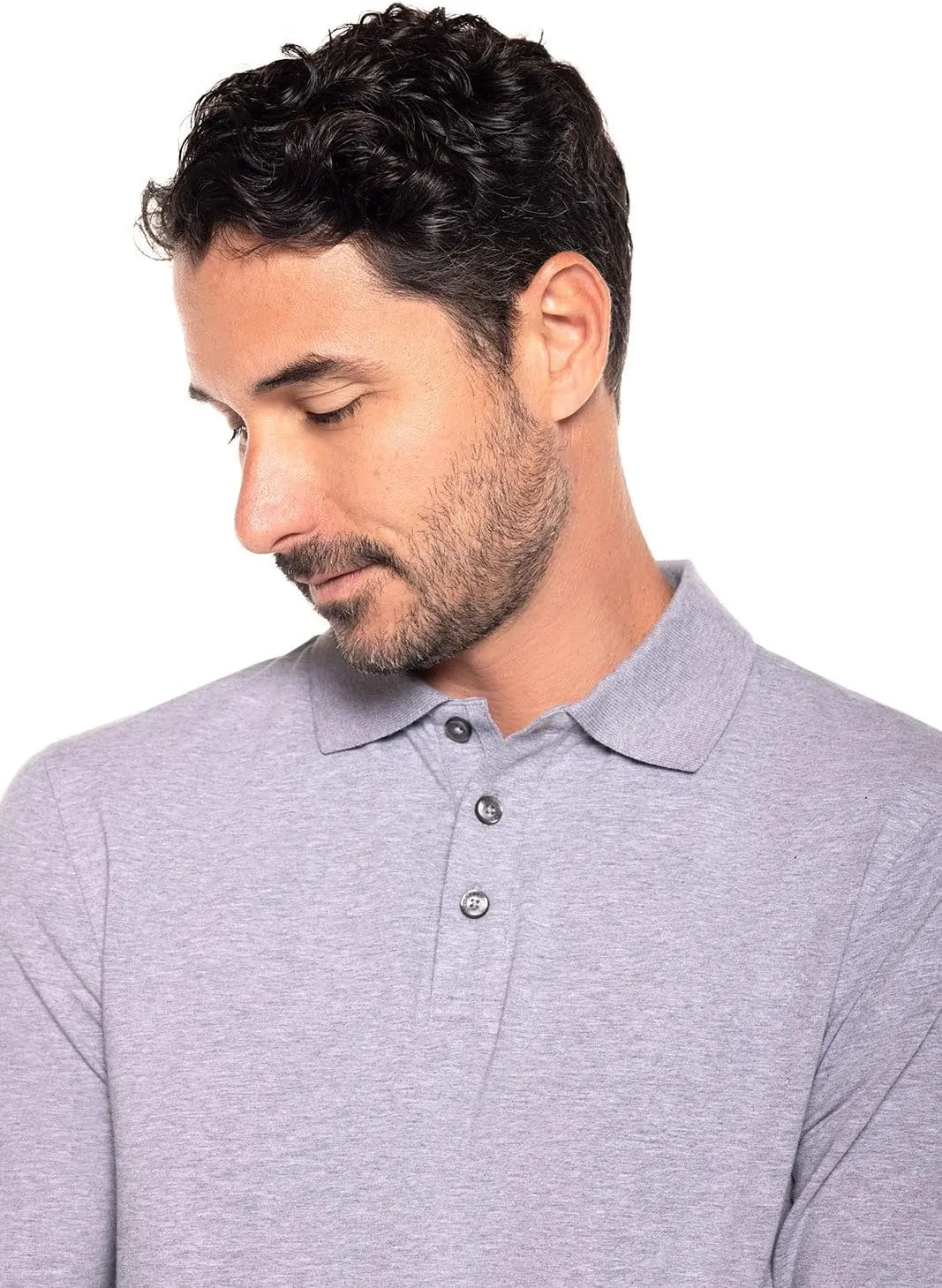Coolibar UPF 50  Men's Coppitt Long Sleeve Weekend Polo - Sun Protective