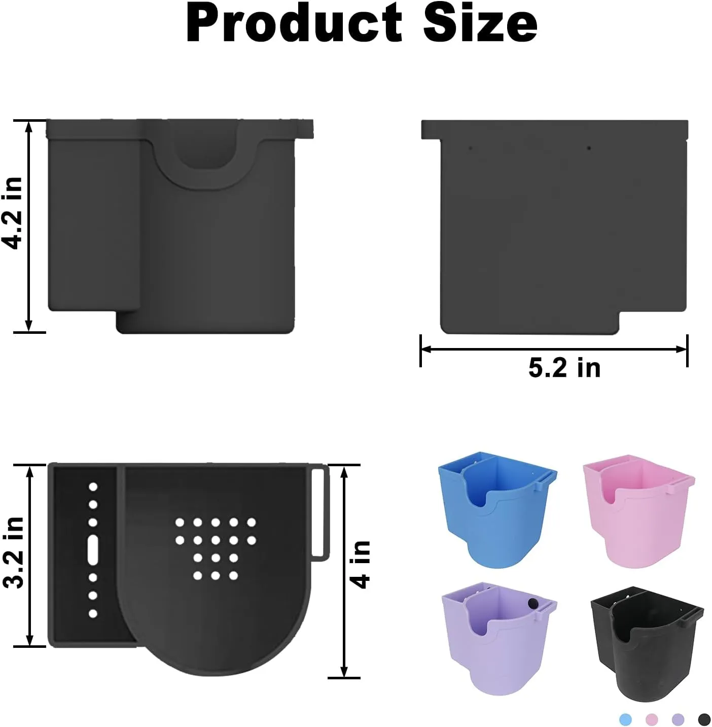 Coolnice Cup and Phone Holder for Stanley/Owala/Yeti,3 in 1 Silicone Cup Holder Fits 16-40oz, Compatible with All Bogg Bag,Simple Modern Beach Tote,Water Bottle Accessories for Phone Sunglasses-Black