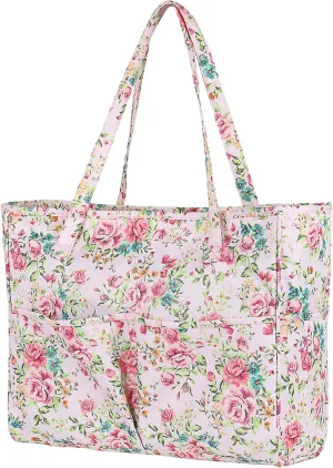 Coopay Craft Bag Knitting Tote for Yarn Crochet Knitting Cross Stitch Project & Supplies, Pink