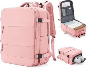 coowoz Large Travel Backpack Carry On for Women Man Gym Backpack with Laptop Compartment Mochila de Viaje Teacher Personal Item Backpack Rucksack Airplane Accessories Must Haves Pink