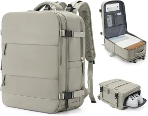 coowoz Large Travel Backpack Carry On for Women Man Waterproof Gym Backpack with Laptop Compartment Mochila de Viaje Teacher Personal Item Backpack Rucksack Airplane Accessories Must Haves(Brown)
