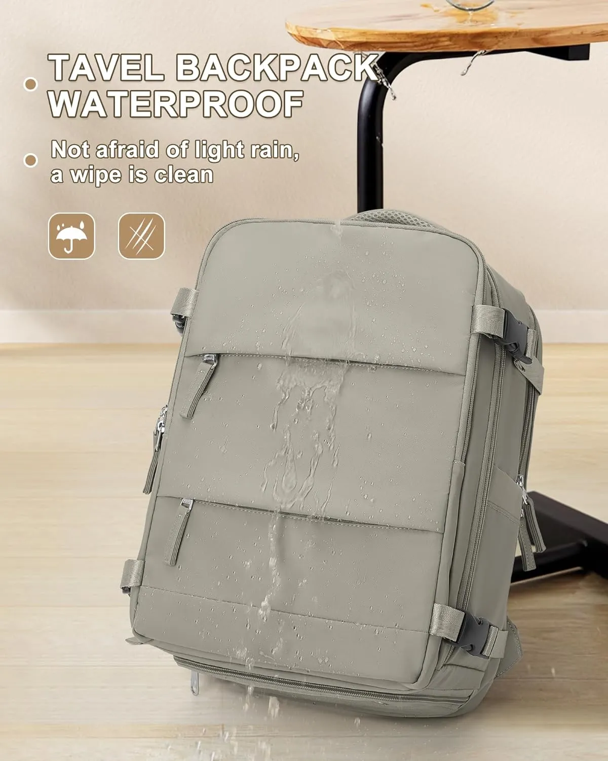 coowoz Large Travel Backpack Carry On for Women Man Waterproof Gym Backpack with Laptop Compartment Mochila de Viaje Teacher Personal Item Backpack Rucksack Airplane Accessories Must Haves(Brown)