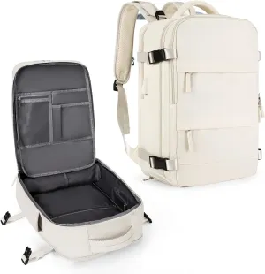 coowoz Large Travel Backpack For Women Men,Carry On Backpack,Hiking Backpack Waterproof Outdoor Sports Rucksack Casual Daypack travel essentials（Off White Thin Material）
