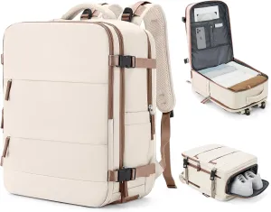 coowoz Travel Backpack Carry On for Women Man Gym Backpack with Laptop Compartment Mochila de Viaje Teacher Personal Item Backpack Rucksack Airplane Accessories Must Haves Beige Brown