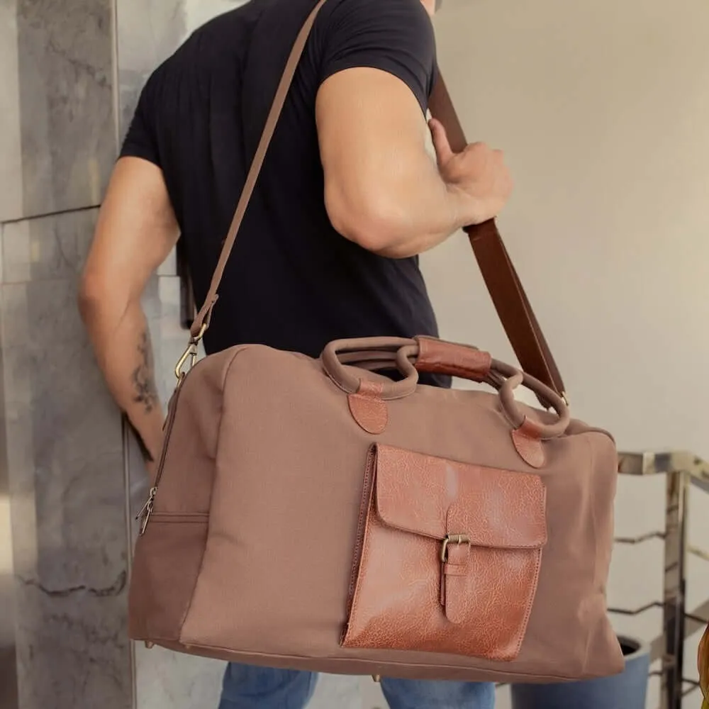 Cord Duffle Bag For Men & Women - Chocolate