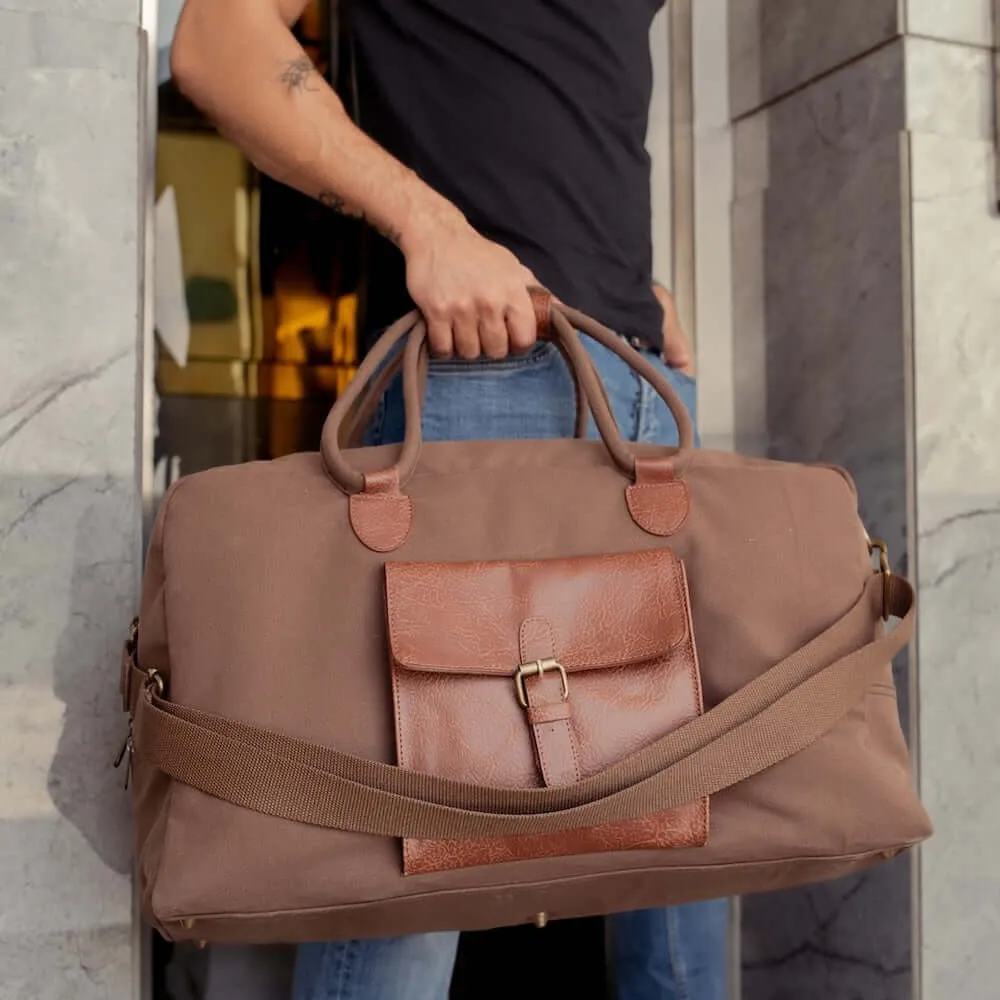 Cord Duffle Bag For Men & Women - Chocolate