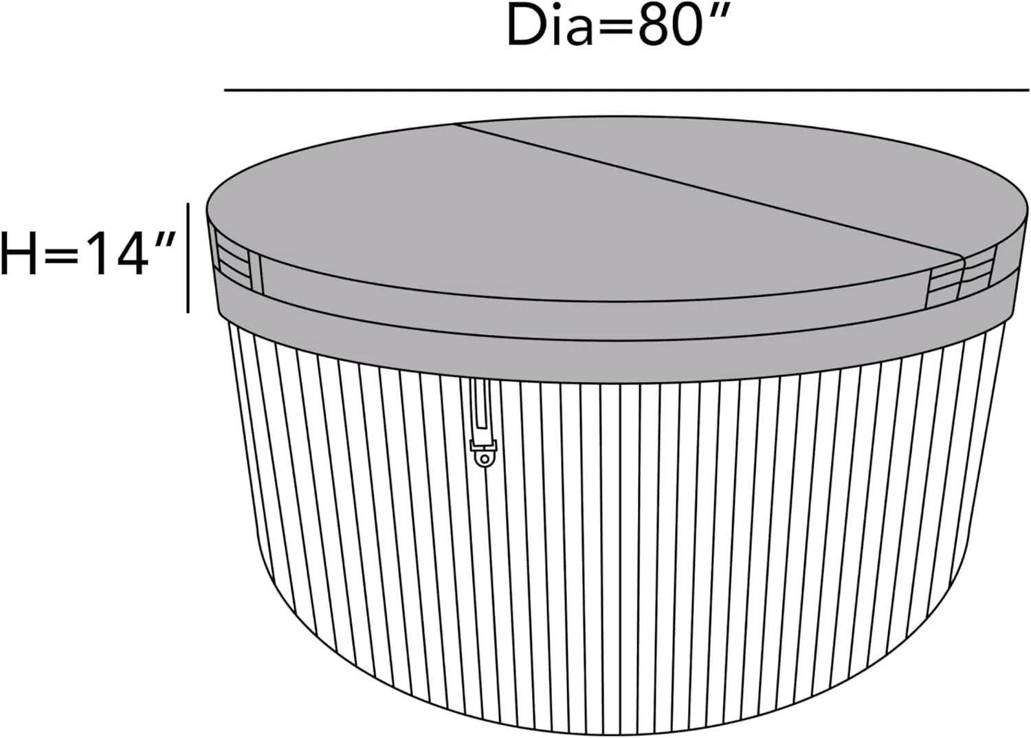 Covermates Round Hot Tub Cover - Light Weight Material, Weather Resistant, Elastic Hem, Outdoor Living Covers, 80DIAMETER x 14H, Classic Tan