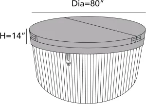 Covermates Round Hot Tub Cover - Light Weight Material, Weather Resistant, Elastic Hem, Outdoor Living Covers, 80DIAMETER x 14H, Classic Tan