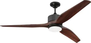Craftmade MOB60OB3 Mobi 60" Outdoor Ceiling Fan with LED Lights and Remote, Oiled Bronze