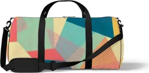 Creative Geometric Colorful Background Patterns Collage Sports Bag Tote Bag Waterproof Gym Bag with Shoulder Strap Zipper 2 Side Pockets for Men and Women, Travel and Storage Shoulder Bag.