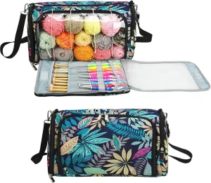 Crochet Bag Organizer, Large Capacity Yarn Storage Bag for Crocheting, Knitting Kit, Crochet Accessories, Easy to Carry, Sturdy and Has Tons of Storage, Knitting Gifts for Girls, Mum