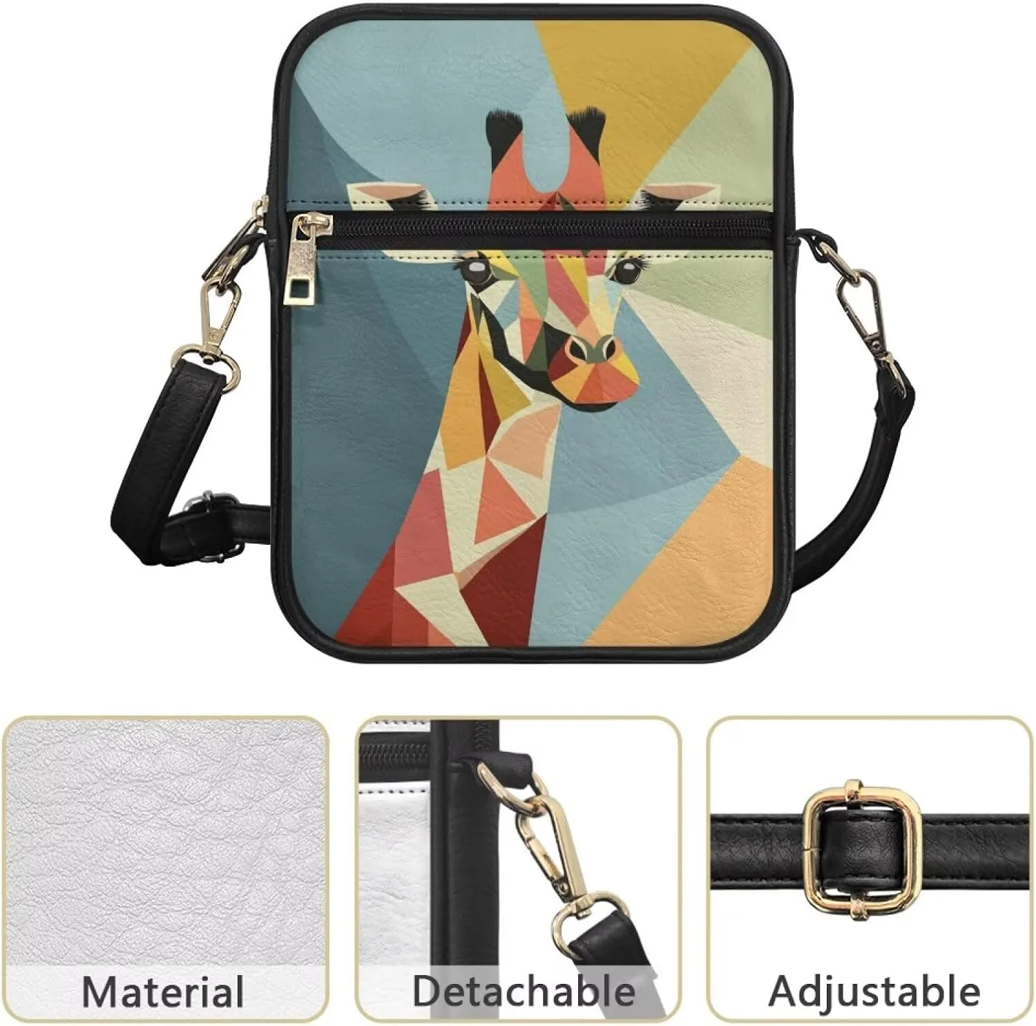 Crossbody Bags for Women Travel Abstract Art Shoulder Bag Leather Messenger Purse