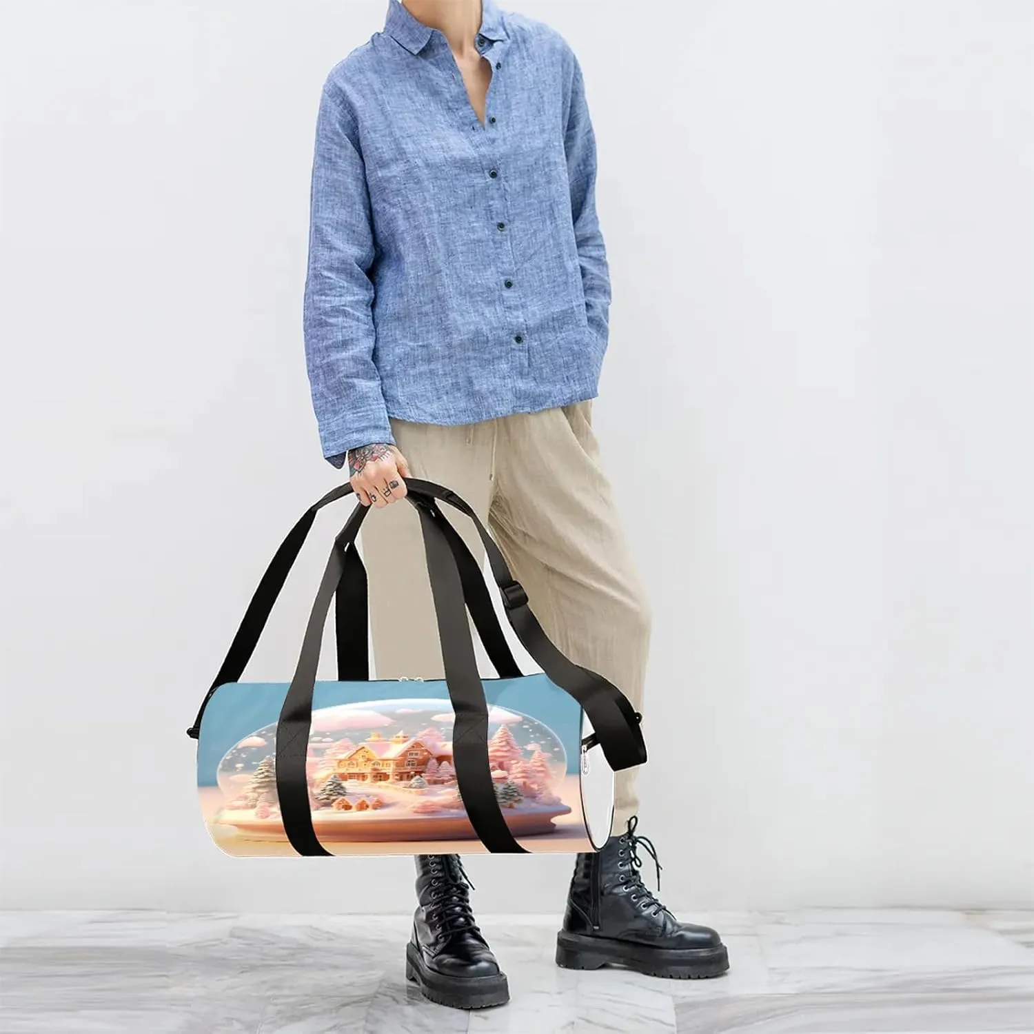Crystal Ball Pattern Sports Gym Bag for Men Women Lightweight Travel Duffle Bag with Shoulder Strap Waterproof Carry On Weekender Overnight Bag for Travel Sports Gym