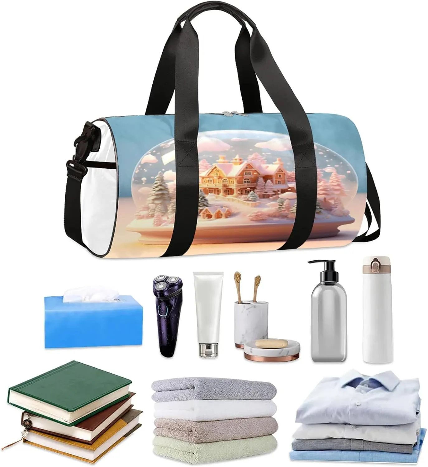Crystal Ball Pattern Sports Gym Bag for Men Women Lightweight Travel Duffle Bag with Shoulder Strap Waterproof Carry On Weekender Overnight Bag for Travel Sports Gym