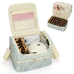 CUBETASTIC Nail Polish Organizer, Nail Supplies Storage Case Holds 45 Bottles Nail Polish & Nail Lamp, Travel Nail Tech Carrying Bag, Nail Kit Bag For Nail Stuff & Manicure Tools