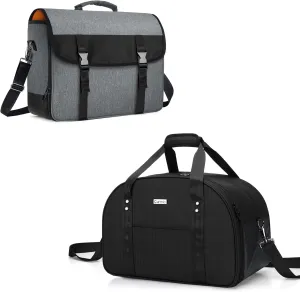 CURMIO Bartender Kit Travel Carrying Bag with Shoulder Strap for Wine and Cocktail Shaker, Messenger Bag for Bar Tools Set