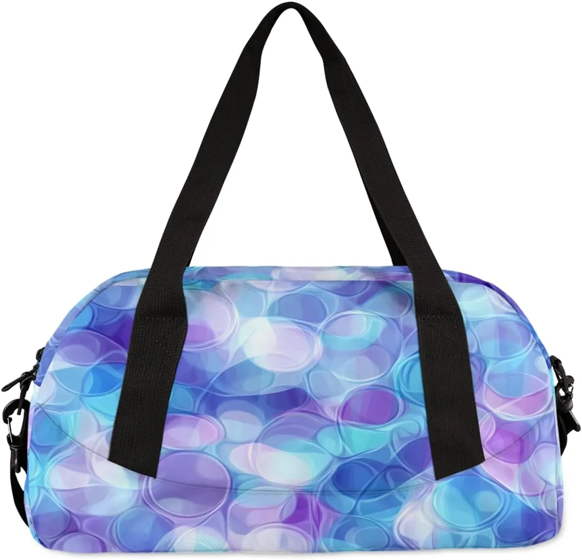 Custom Kids Sports Duffel Bag Abstract Purple Blue Texture Gymnastics Personalized Dance Gym Bag for Boys Girls Lightweight Weekender Travel Duffle Cheer Bag