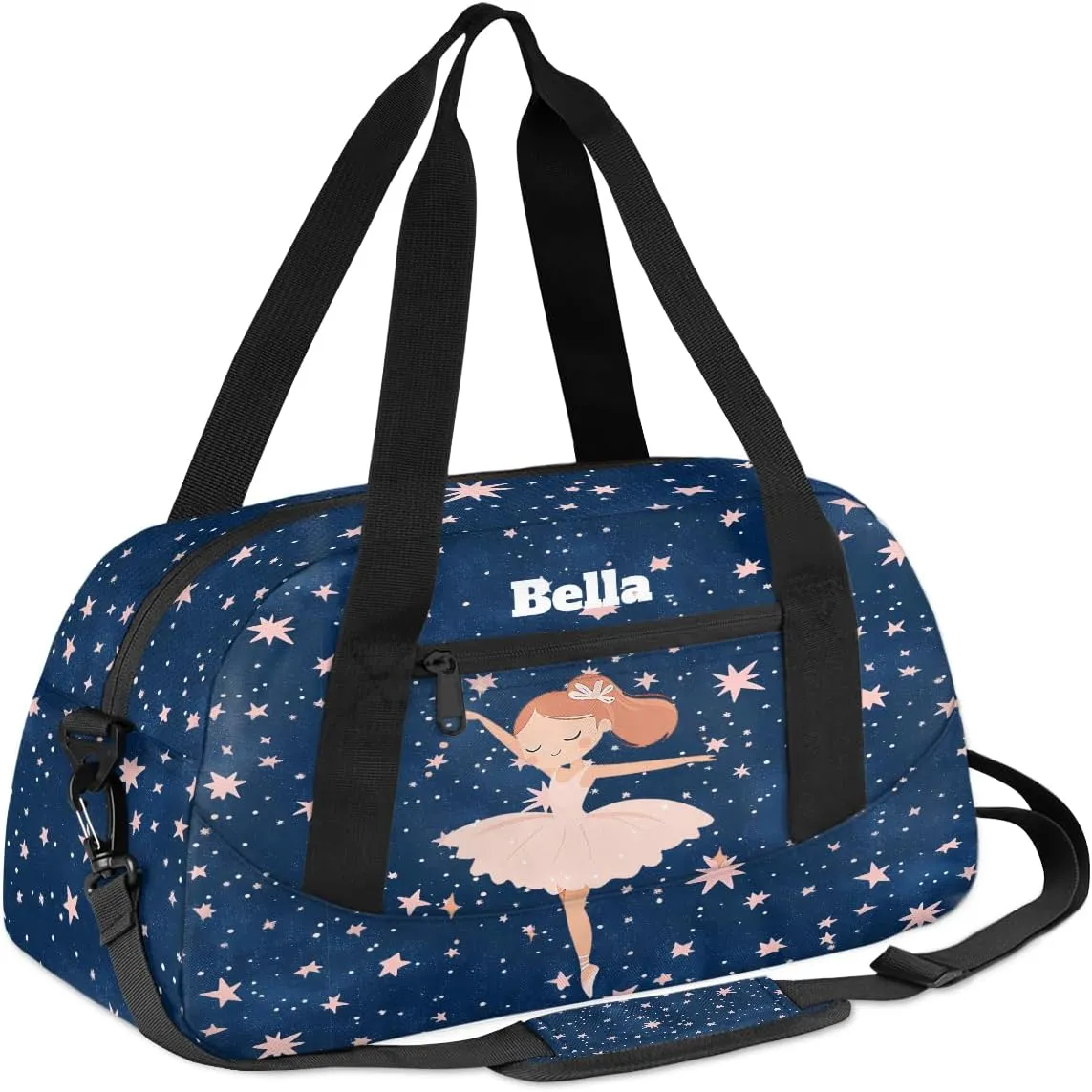Custom Kids Sports Duffel Bag Cute Girls Ballet Dance Personalized Dance Gym Bag for Boys Girls Lightweight Weekender Travel Duffle Cheer Bag