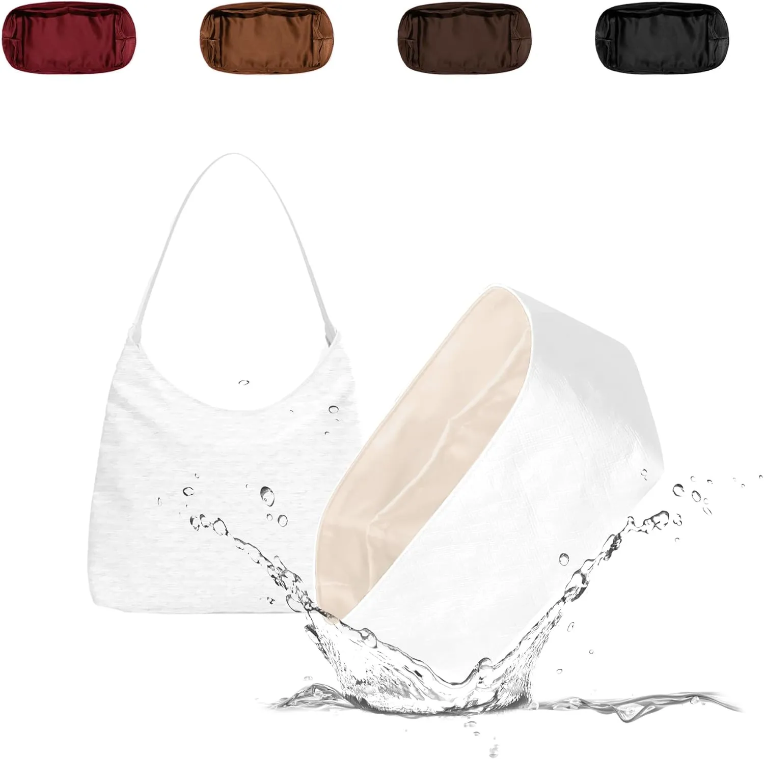 Custom Lightweight Insert Compatible with Bohème Hobo, Waterproof Dupontpaper Surface and Silky Satin Lining(Custom Lining Color)
