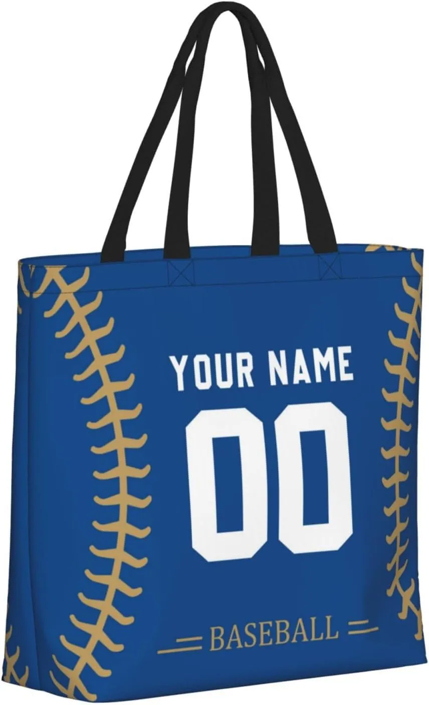 Custom Shoulder Bag Handbag,Personalized Custom Baseball Style Tote Bag,Large Shoulder Tote for Women Men Gift
