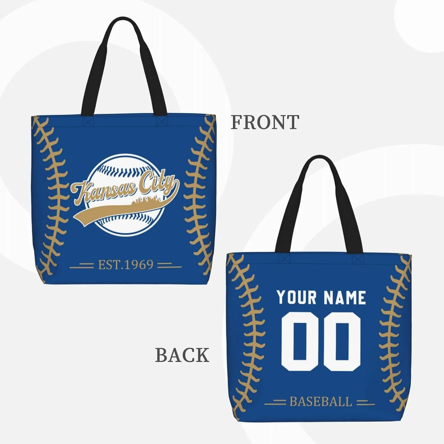Custom Shoulder Bag Handbag,Personalized Custom Baseball Style Tote Bag,Large Shoulder Tote for Women Men Gift