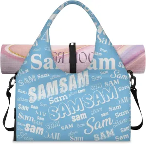 Custom Yoga Mat Bag for Women Personalized Name Dance Duffle Weekender Overnight Bag