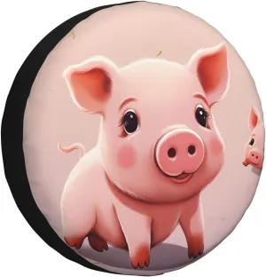 Cute Animal Tire Cover Outdoor Waterproof Snow Sun Rain Wheel Cover Portable Wheel Bags Camper Spare Tire Cover Universal Car Tire Protectors for Trailer RV SUV