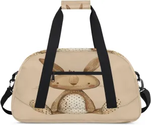 Cute Bunny Gym Bag for Women Men, Sports Travel Duffel Bag Lightweight Workout Bag Carry On Overnight Weekender Bag