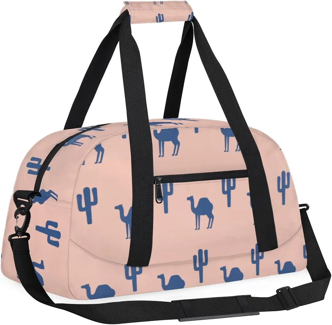 Cute Camels Texture Gym Bag Sports Duffle Bag Weekend Sleepover Duffel Bags Small Travel Tote for Overnight Workout Gymnastics Dance Ballet