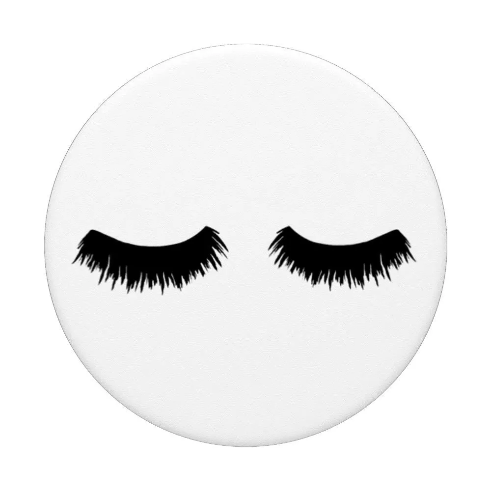 Cute Full Volume Black Mascara Eyelashes PopSockets PopGrip: Swappable Grip for Phones & Tablets