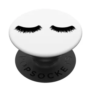 Cute Full Volume Black Mascara Eyelashes PopSockets PopGrip: Swappable Grip for Phones & Tablets