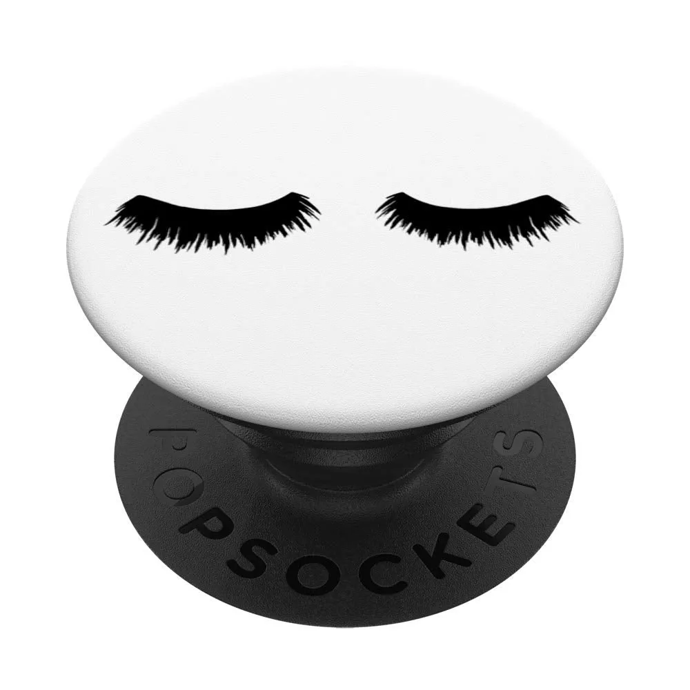 Cute Full Volume Black Mascara Eyelashes PopSockets PopGrip: Swappable Grip for Phones & Tablets