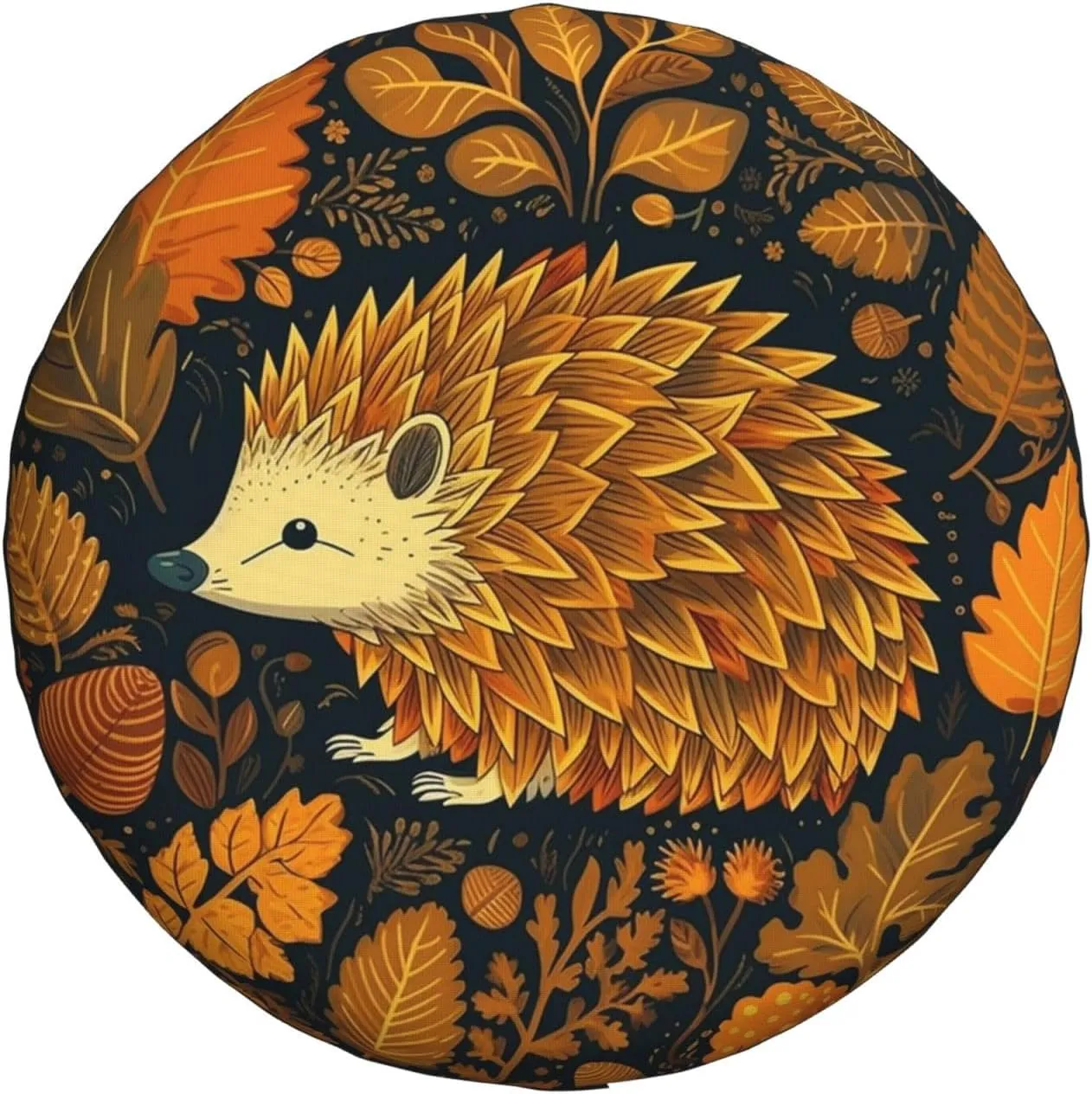 Cute Hedgehog Tire Cover Outdoor Waterproof Snow Sun Rain Wheel Cover Portable Wheel Bags Camper Spare Tire Cover Universal Car Tire Protectors for Trailer RV SUV