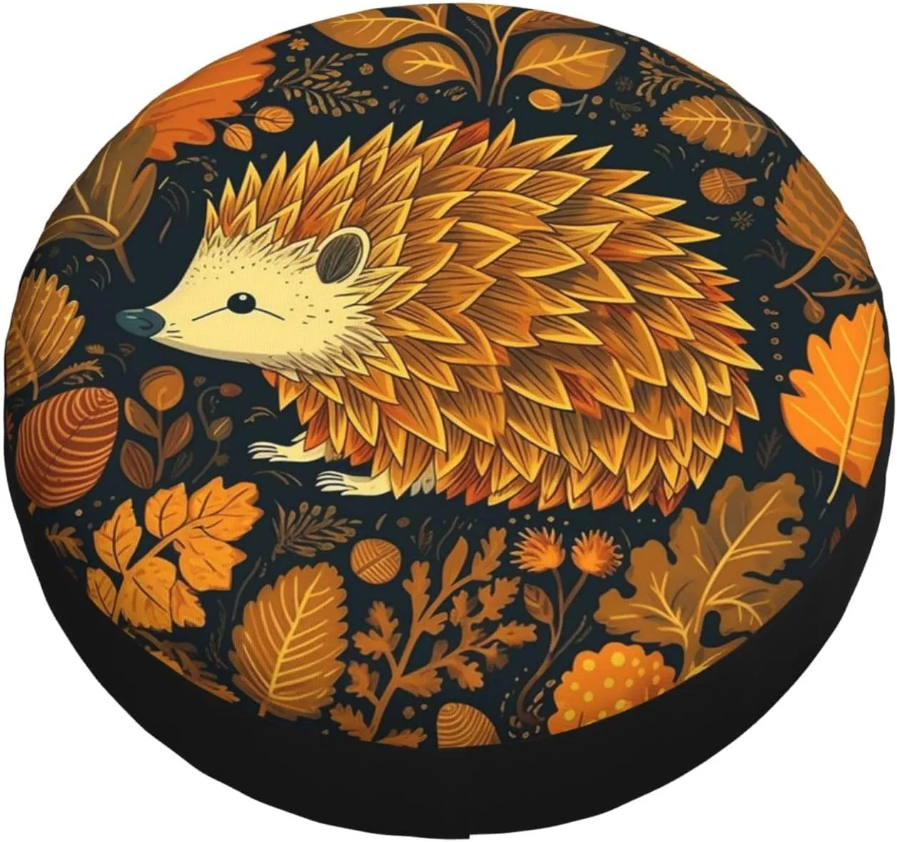 Cute Hedgehog Tire Cover Outdoor Waterproof Snow Sun Rain Wheel Cover Portable Wheel Bags Camper Spare Tire Cover Universal Car Tire Protectors for Trailer RV SUV