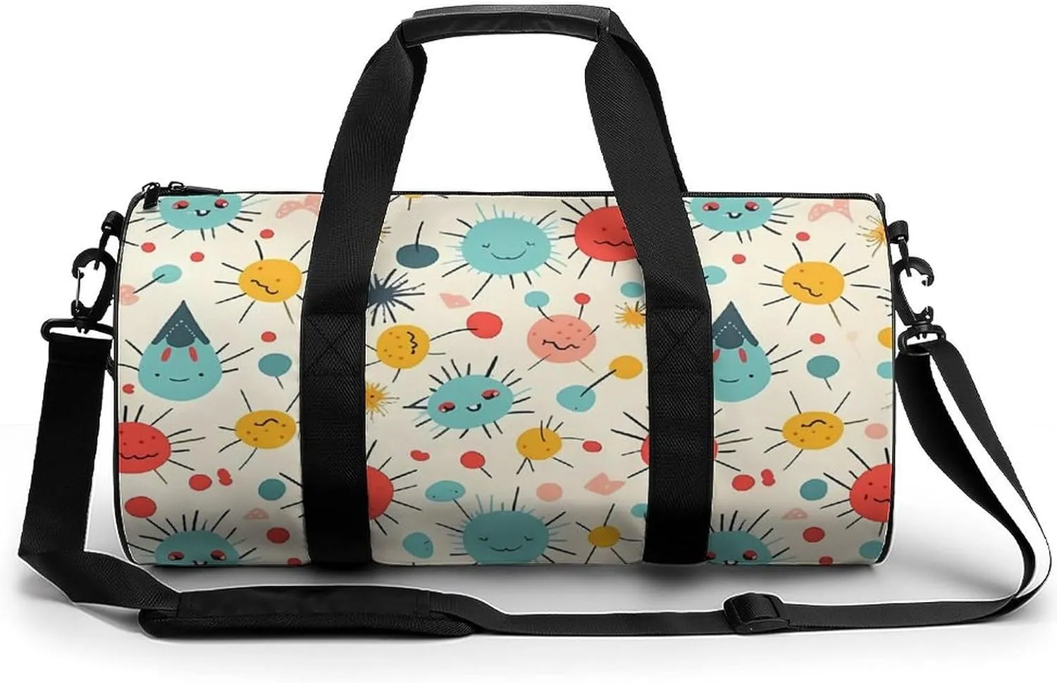 Cute Pattern Gym Bag Small Travel Duffle Bag with Compartment Carry On Weekender Bag for Women Men