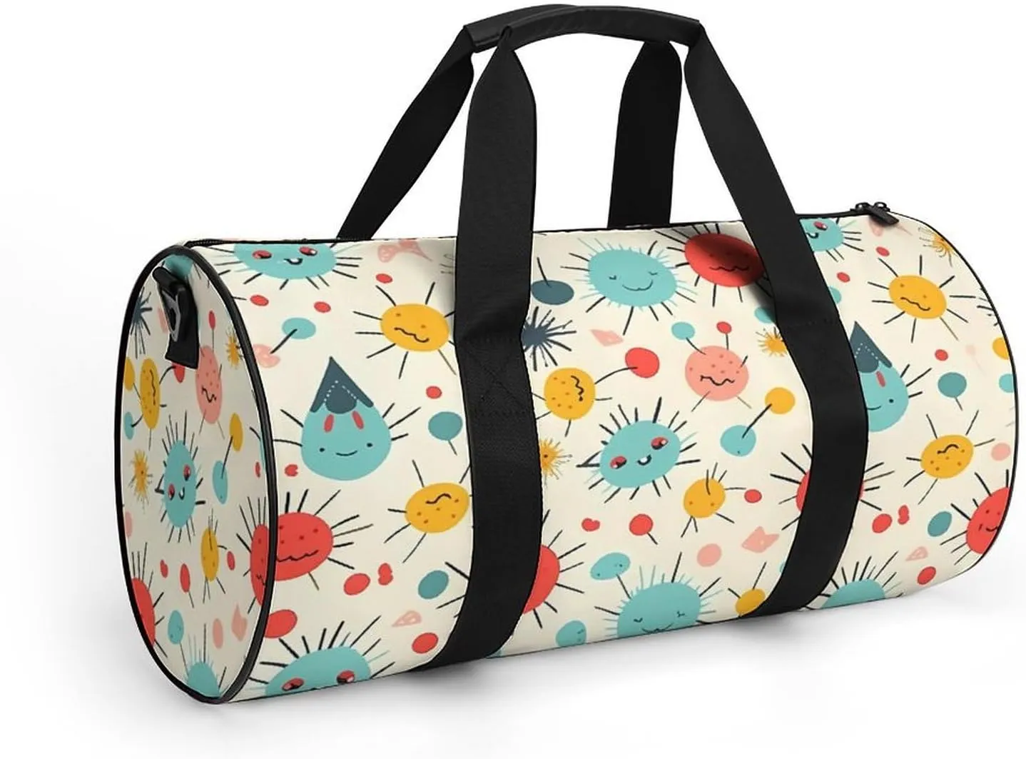 Cute Pattern Gym Bag Small Travel Duffle Bag with Compartment Carry On Weekender Bag for Women Men