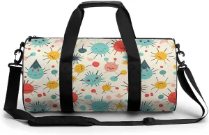 Cute Pattern Gym Bag Small Travel Duffle Bag with Compartment Carry On Weekender Bag for Women Men