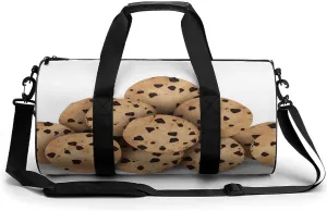 Cylindrical Gym Bag,Food Chocolate Chip Biscuits Sports Gym Bag,Workout Bags,travel Weekender Bag,Duffle Travel Bag for Men Women, 17.7in/9in/9in, style