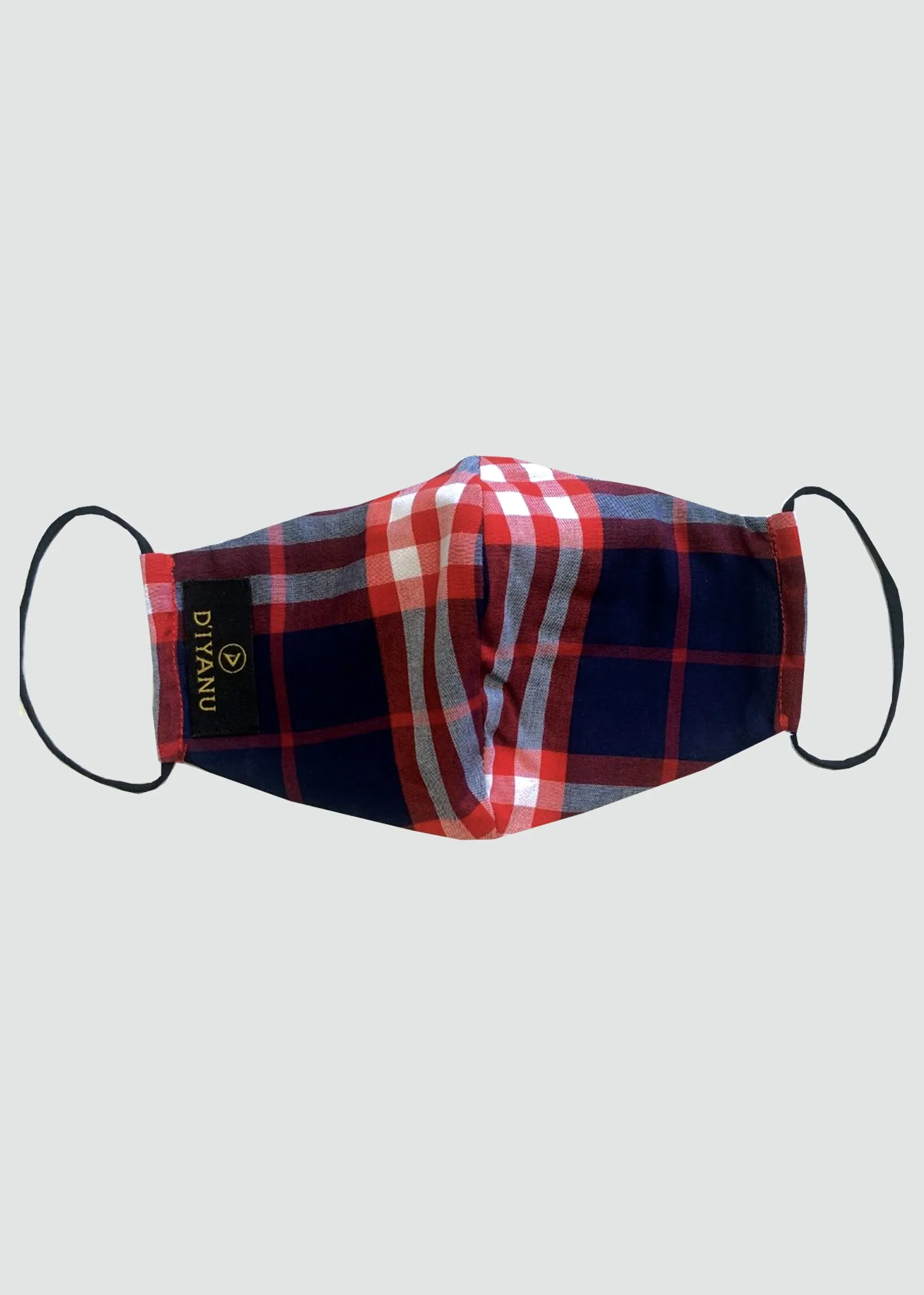 Dabo 2 Layer Reusable Face Mask (Navy Red Plaid)-Clearance