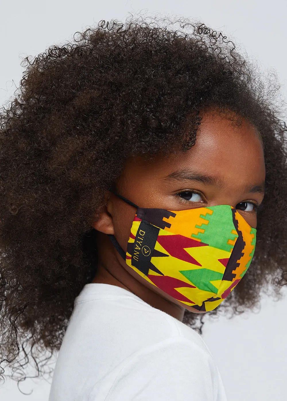Dabo African Print 2 Layer Reusable Face Mask (Gold Maroon Kente)-Clearance