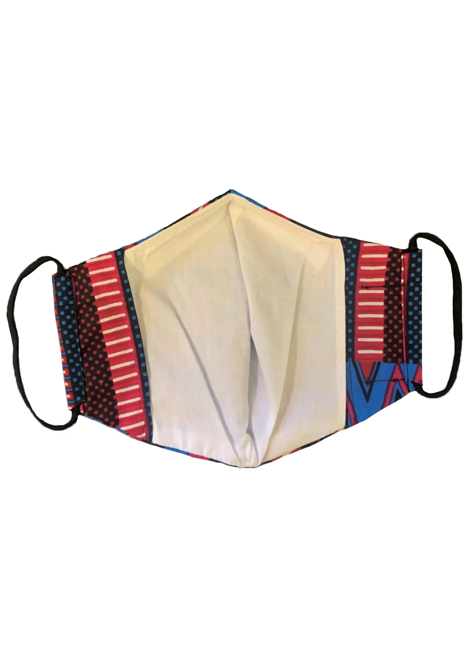 Dabo African Print 2 Layer Reusable Face Mask (Magenta Blue Kente)-Clearance