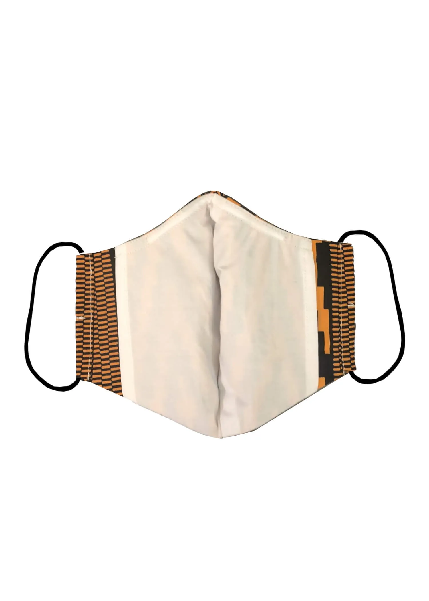 Dabo African Print 2 Layer Reusable Face Mask (Orange Navy Diamonds)-Clearance