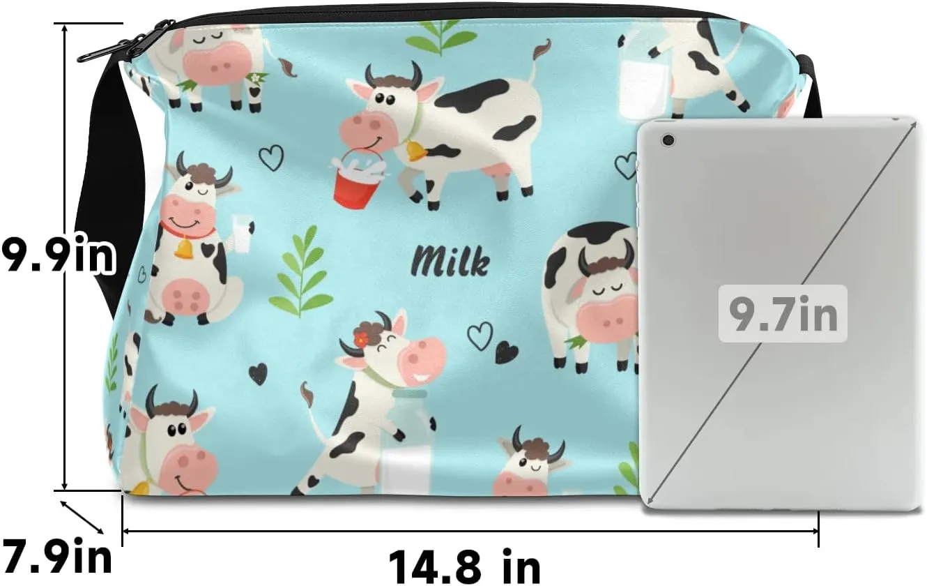 Dairy Cow Theme Small Gym Bag for Men Women Workout Sport Duffle Bag Waterproof Weekender Overnight Bag Lightweight Carry on Tote Bag Crossbody Shoulder Travel Bag for Swim Yoge Dance