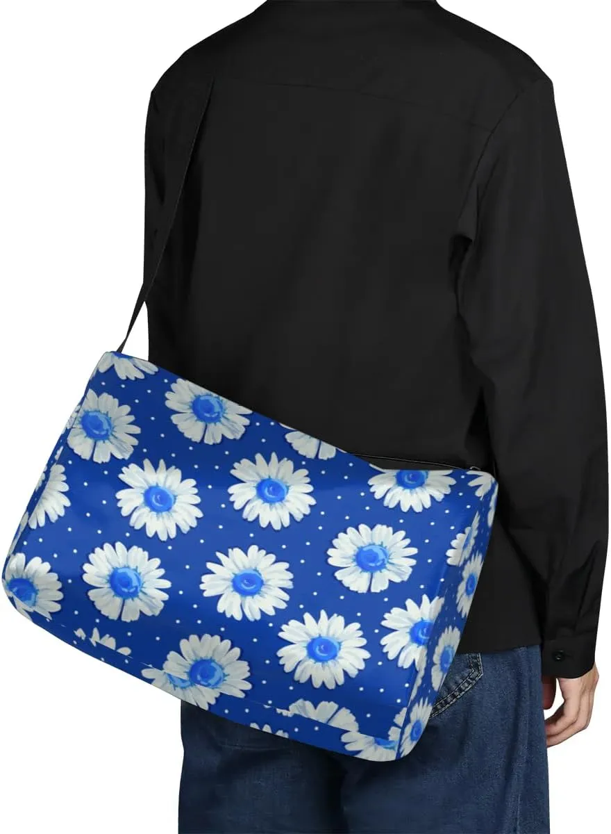 Daisy Flowers Print Small Gym Bag for Men Women Workout Sport Duffle Bag Waterproof Weekender Overnight Bag Lightweight Carry on Tote Bag Crossbody Shoulder Travel Bag for Swim Yoge Dance