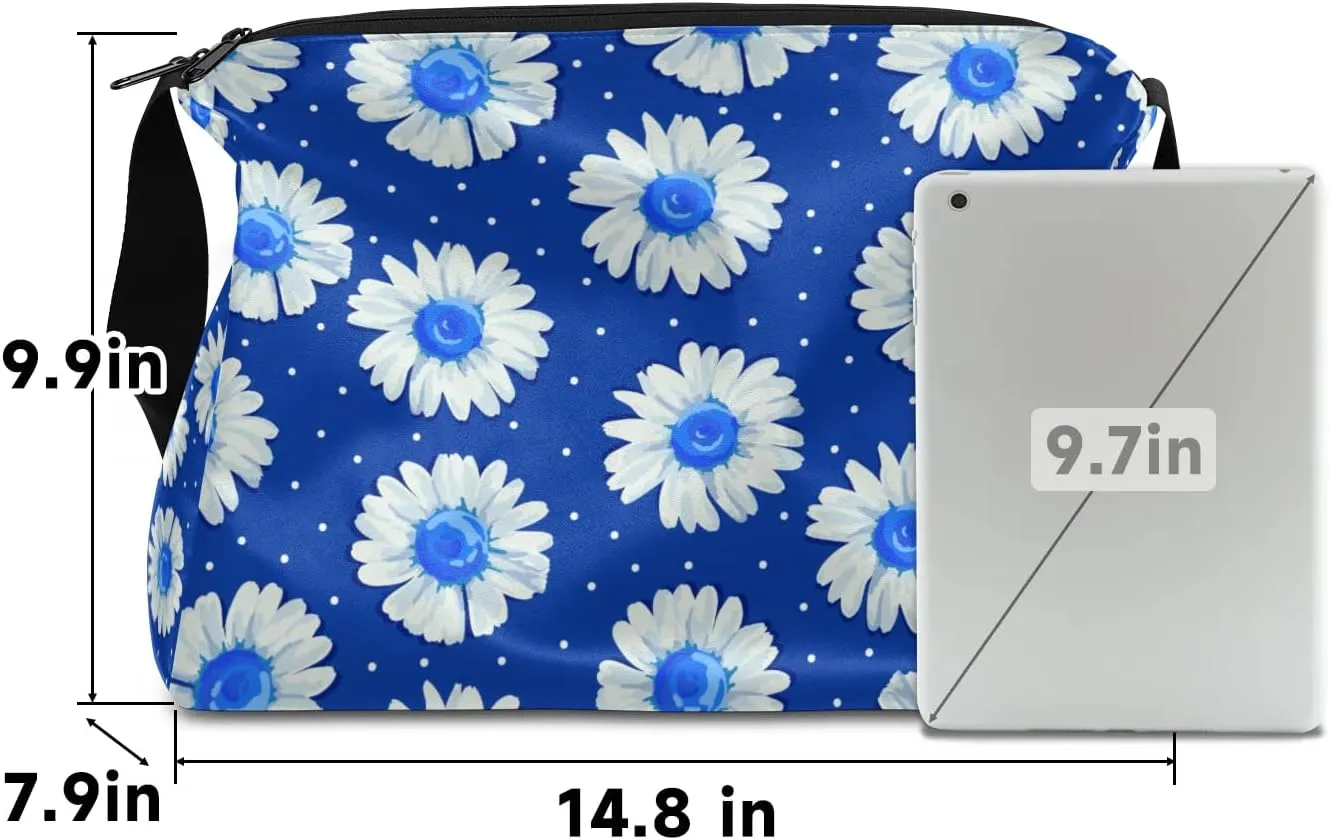 Daisy Flowers Print Small Gym Bag for Men Women Workout Sport Duffle Bag Waterproof Weekender Overnight Bag Lightweight Carry on Tote Bag Crossbody Shoulder Travel Bag for Swim Yoge Dance