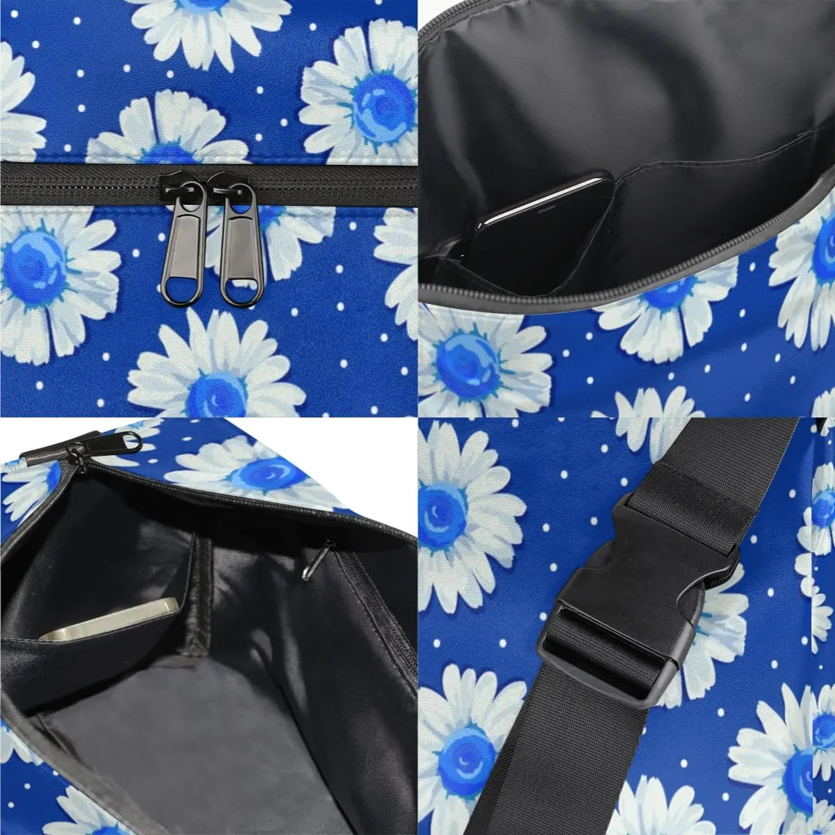 Daisy Flowers Print Small Gym Bag for Men Women Workout Sport Duffle Bag Waterproof Weekender Overnight Bag Lightweight Carry on Tote Bag Crossbody Shoulder Travel Bag for Swim Yoge Dance