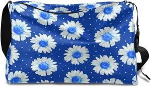 Daisy Flowers Print Small Gym Bag for Men Women Workout Sport Duffle Bag Waterproof Weekender Overnight Bag Lightweight Carry on Tote Bag Crossbody Shoulder Travel Bag for Swim Yoge Dance